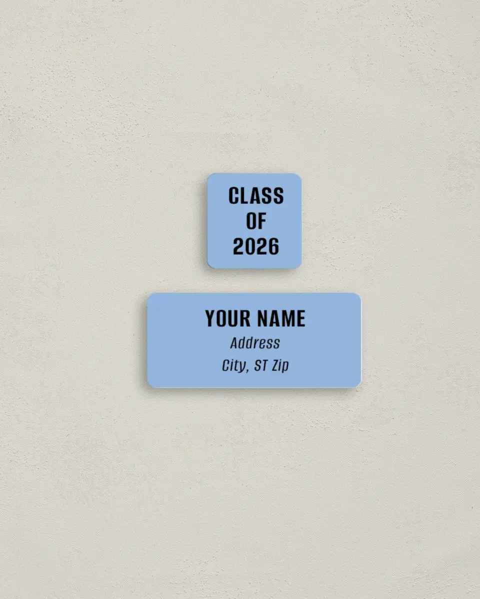 This is a 2¼" x 1" Labels; 1" x 1" Seals Return Address Label called Clean Cut printed in full color