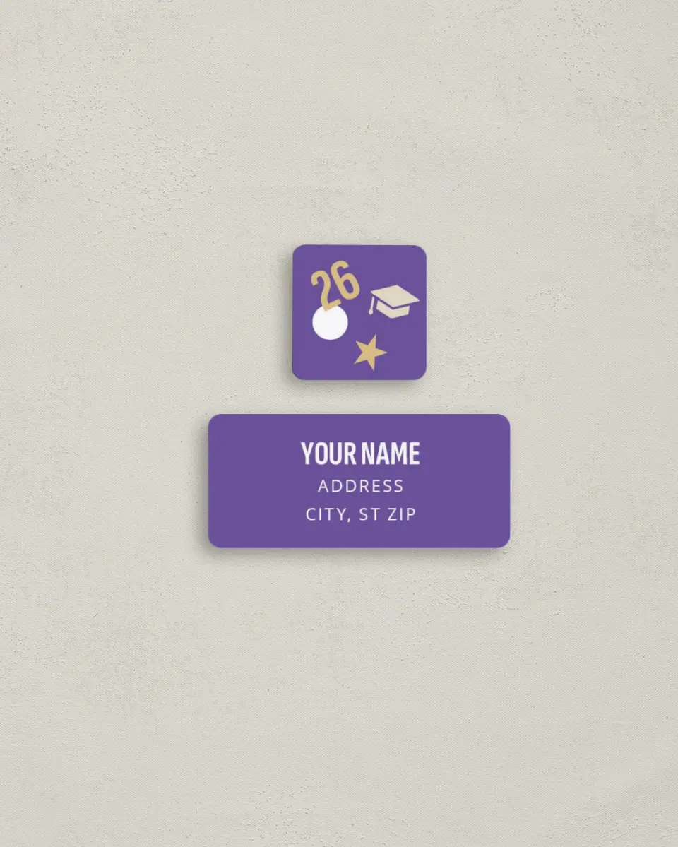 This is a 2¼" x 1" Labels; 1" x 1" Seals Return Address Label called Confetti Toss printed in full color