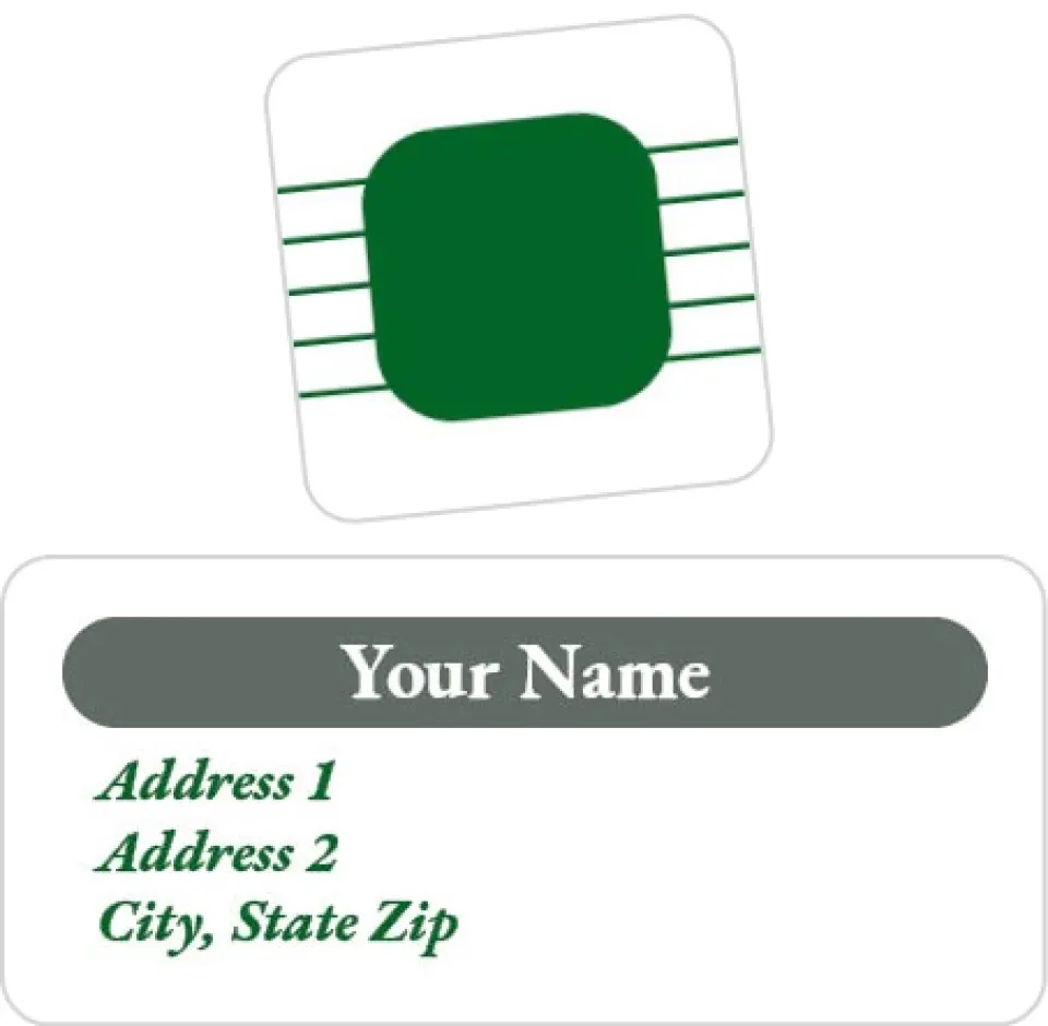This is a 2¼" x 1" Labels; 1" x 1" Seals Return Address Label called Modern Industrial printed in full color