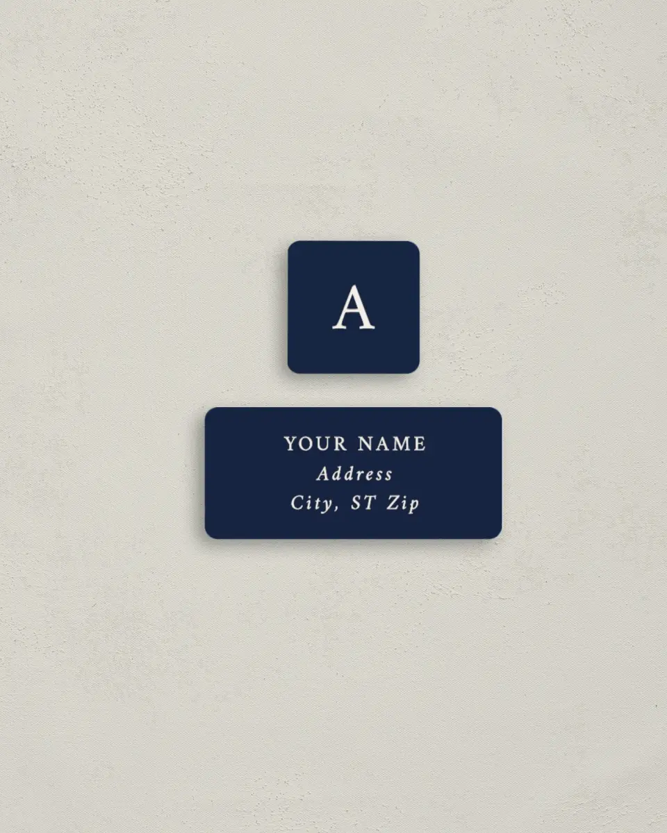 This is a 2¼" x 1" Labels; 1" x 1" Seals Return Address Label called Formal Frame printed in full color