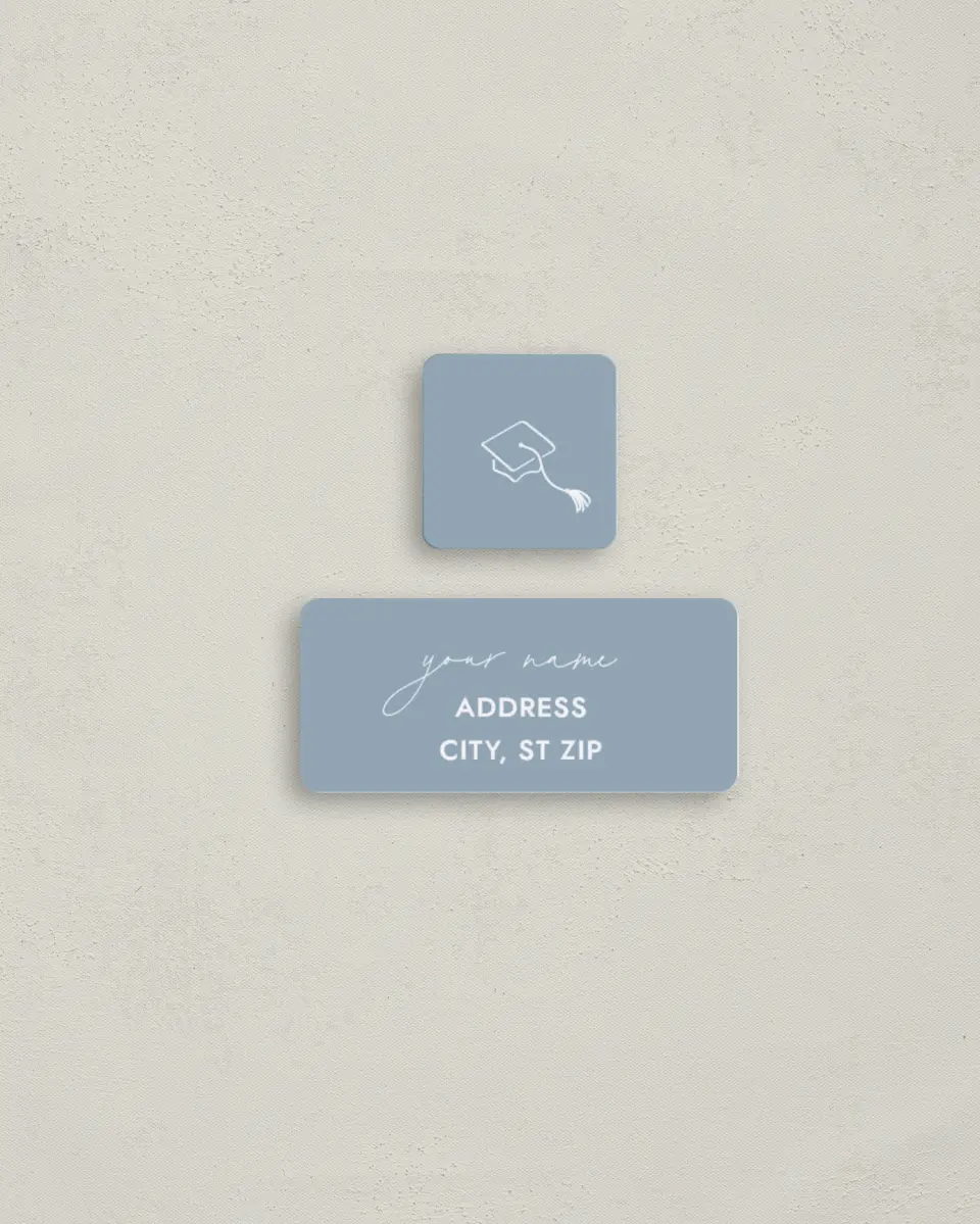 This is a 2¼" x 1" Labels; 1" x 1" Seals Return Address Label called Terrific Tassel printed in full color
