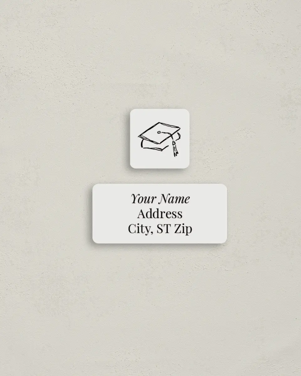 This is a 2¼" x 1" Labels; 1" x 1" Seals Return Address Label called Art of Achievement printed in full color
