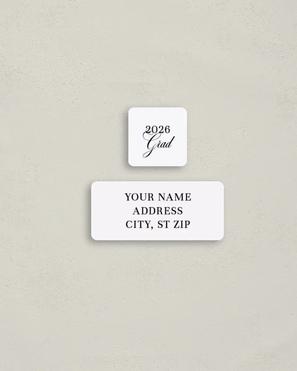 This is a 2¼" x 1" Labels; 1" x 1" Seals Return Address Label called Scholarly Elegance printed in full color