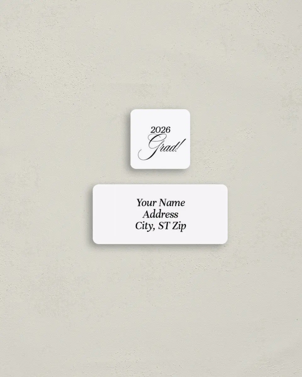 This is a 2¼" x 1" Labels; 1" x 1" Seals Return Address Label called Elegant Grad printed in full color