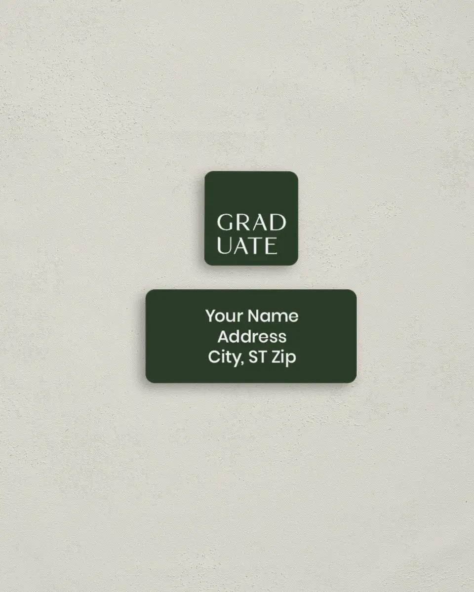 This is a 2¼" x 1" Labels; 1" x 1" Seals Return Address Label called Spotlight Grad printed in full color