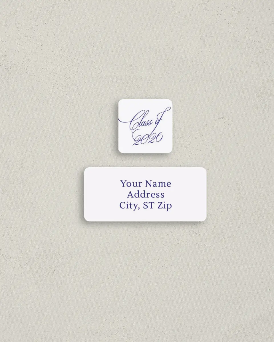 This is a 2¼" x 1" Labels; 1" x 1" Seals Return Address Label called Elegantly Graduated printed in full color