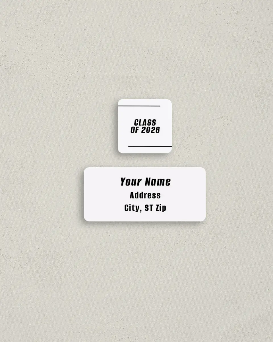 This is a 2¼" x 1" Labels; 1" x 1" Seals Return Address Label called Go Long printed in full color