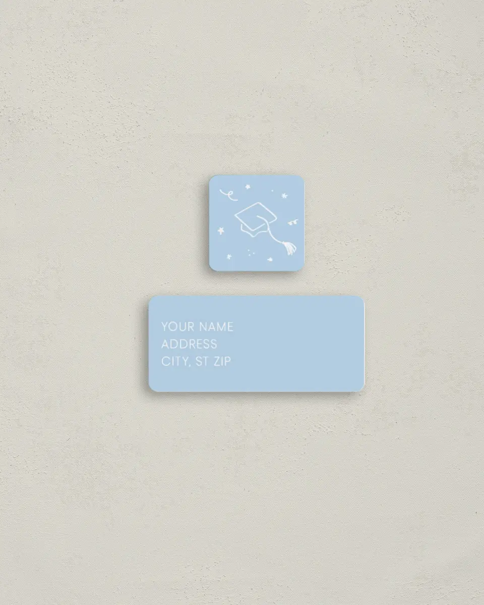 This is a 2¼" x 1" Labels; 1" x 1" Seals Return Address Label called Doodles in the Margin printed in full color