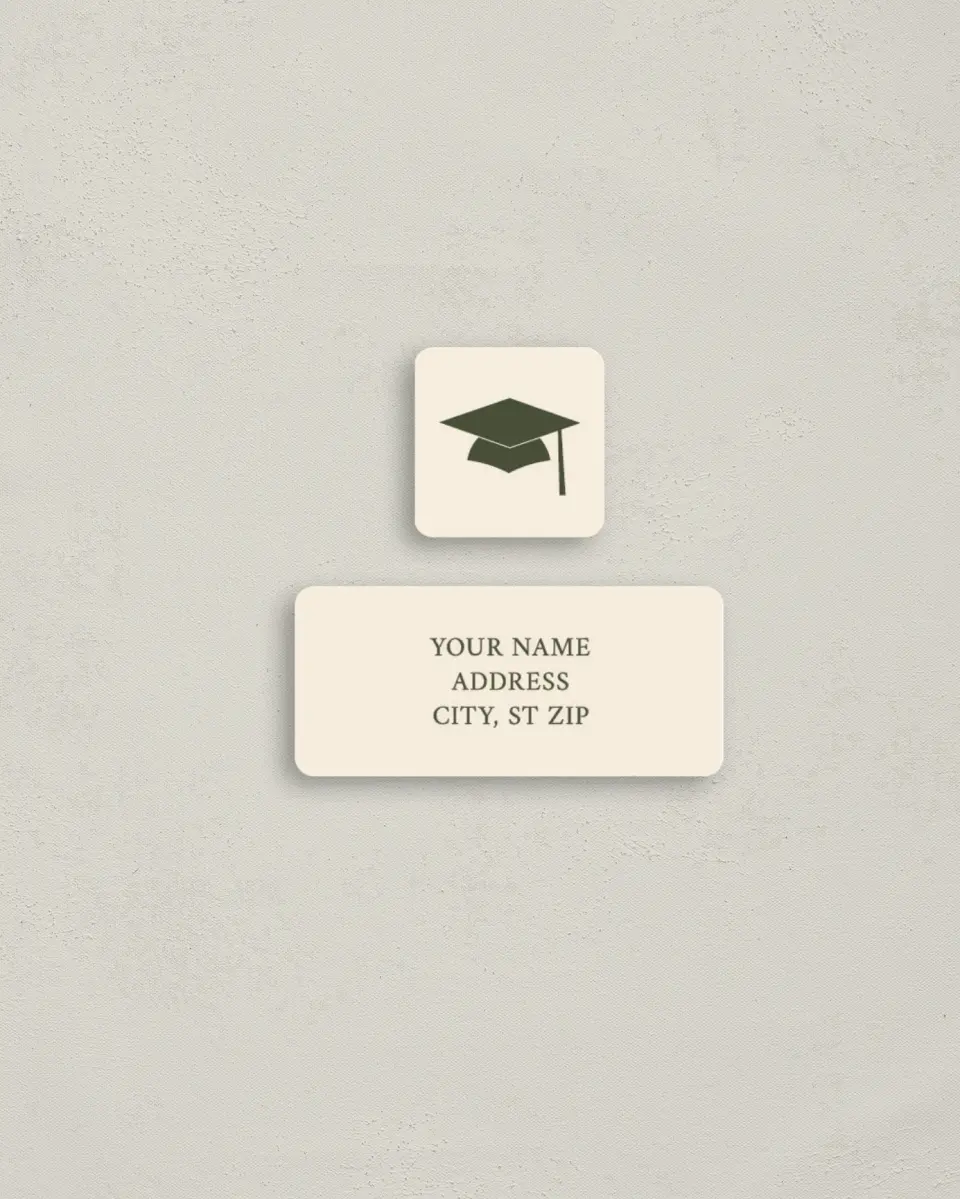 This is a 2¼" x 1" Labels; 1" x 1" Seals Return Address Label called Mature Minimalist printed in full color