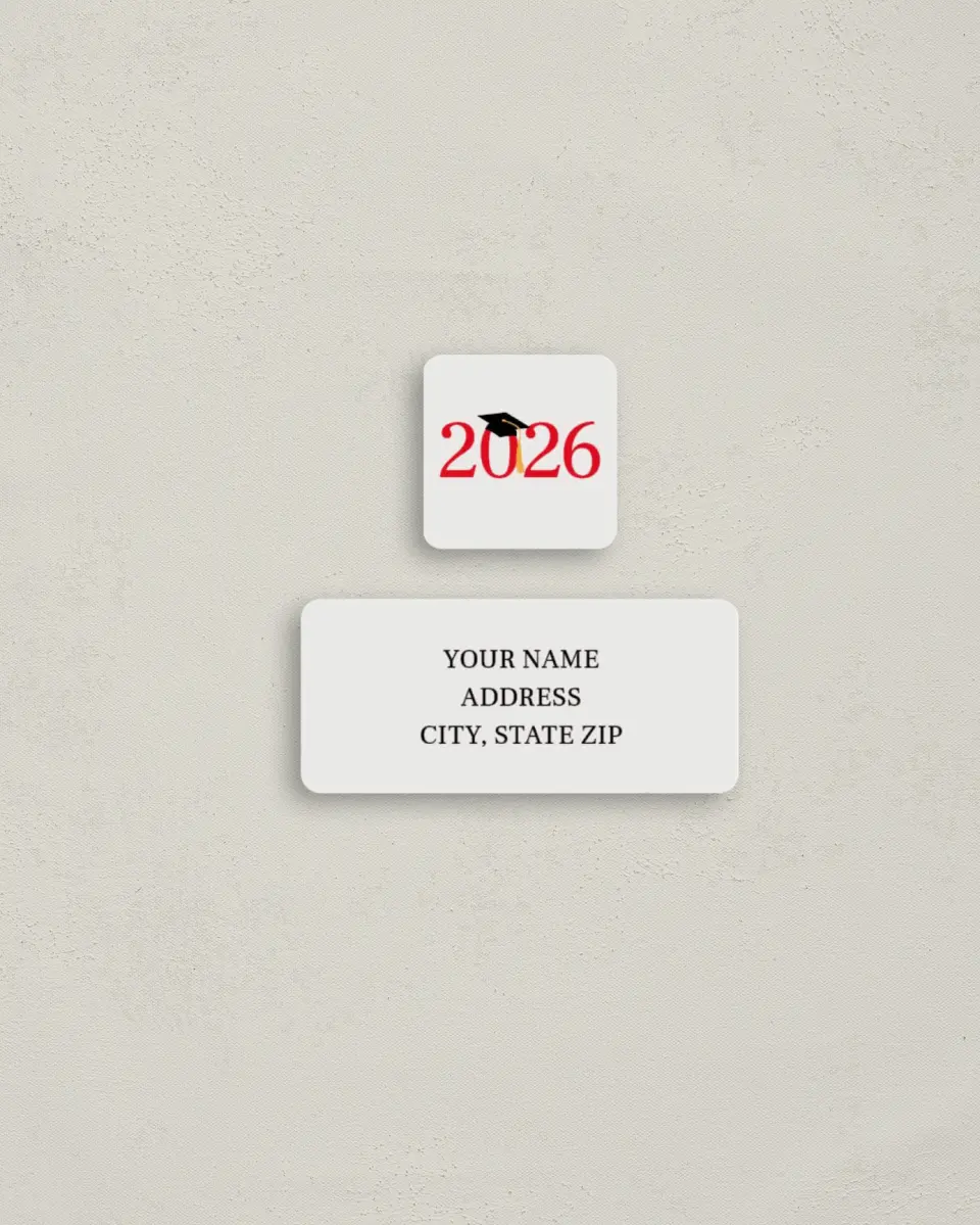 This is a 2¼" x 1" Labels; 1" x 1" Seals Return Address Label called True Success printed in full color