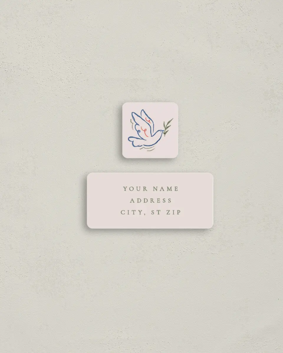 This is a 2¼" x 1" Labels; 1" x 1" Seals Return Address Label called Faithful Joy printed in full color
