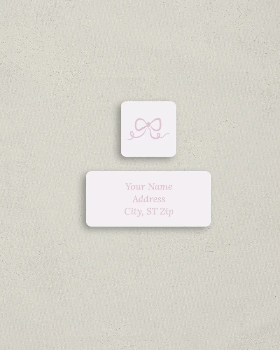 This is a 2¼" x 1" Labels; 1" x 1" Seals Return Address Label called Bow Grad printed in full color