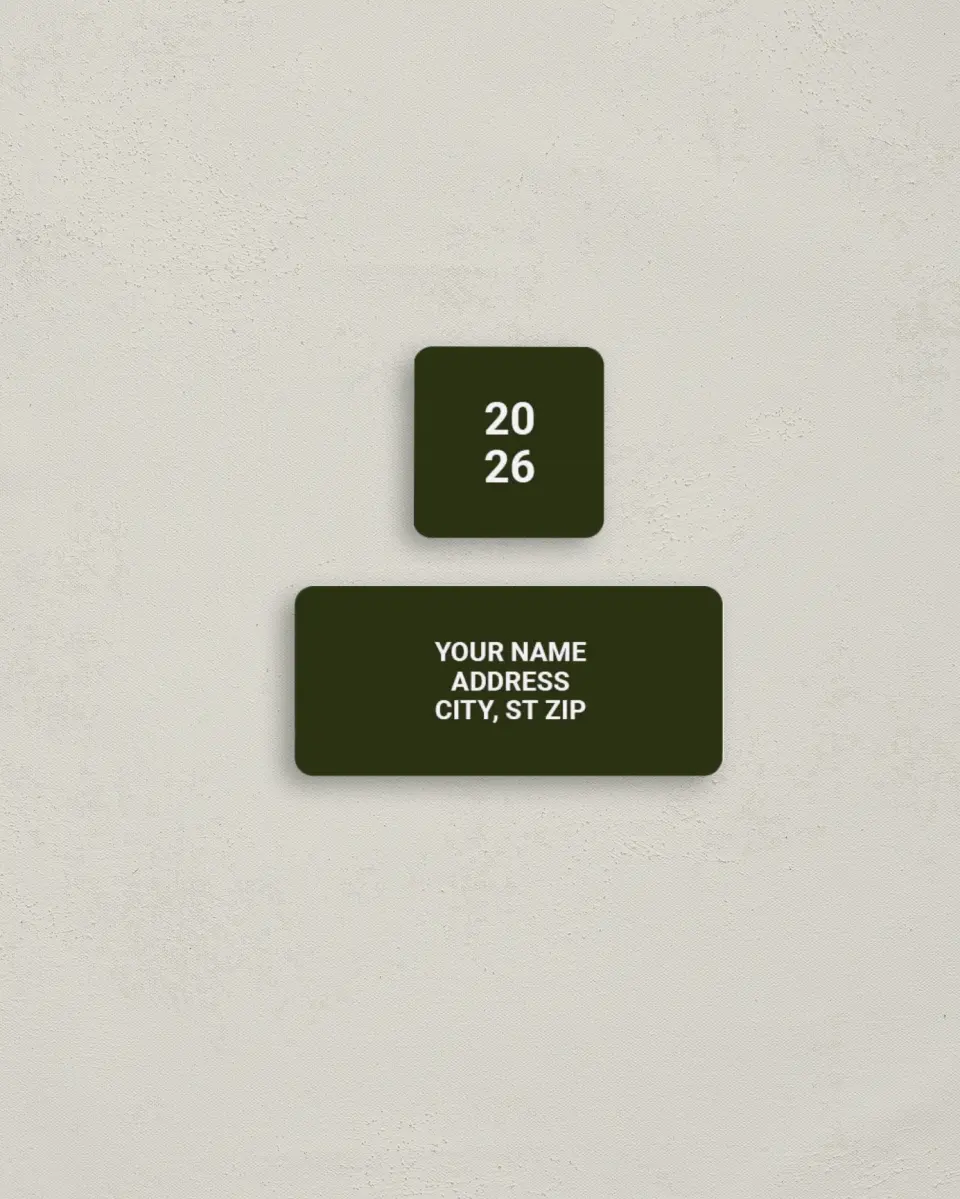 This is a 2¼" x 1" Labels; 1" x 1" Seals Return Address Label called Forward Bound printed in full color