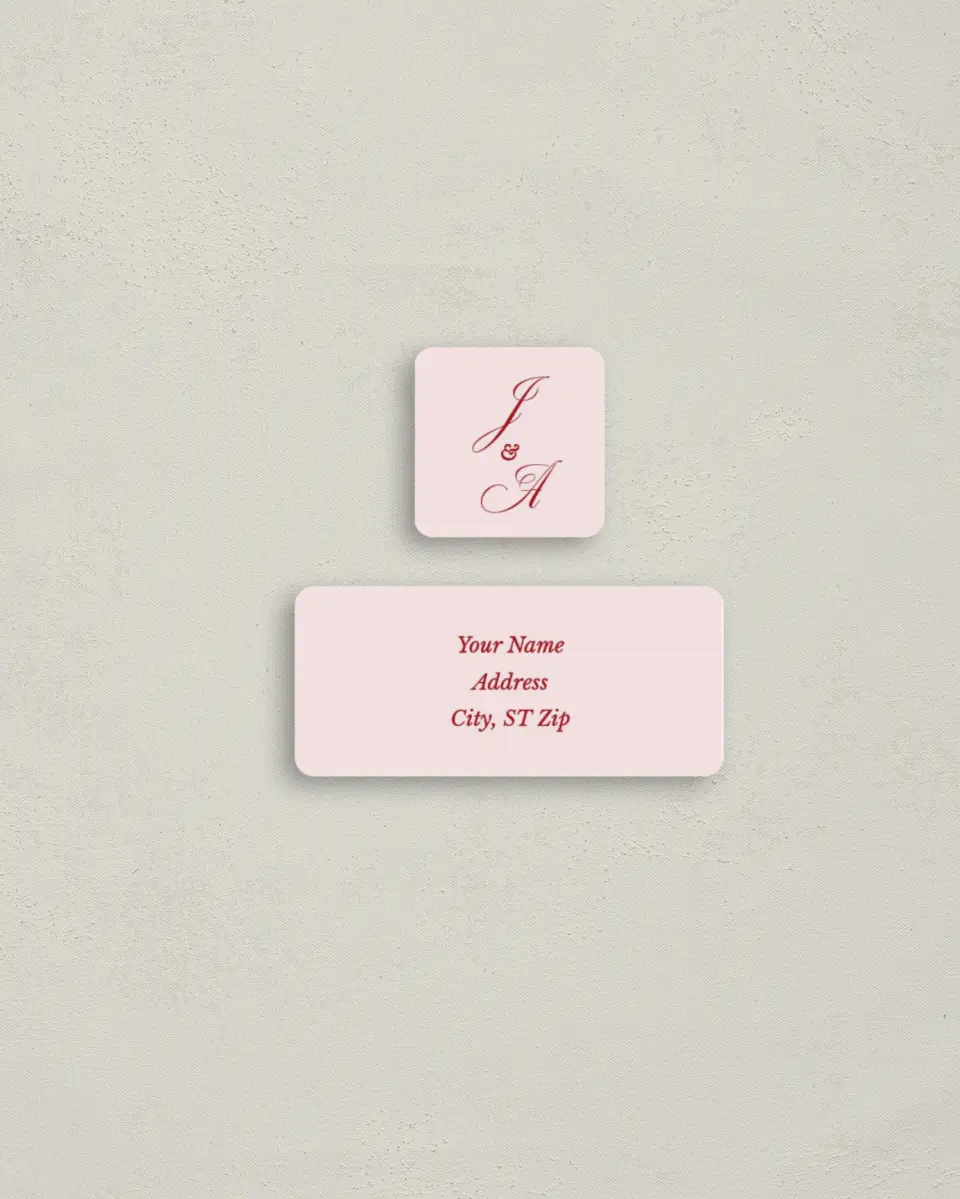 This is a 2¼" x 1" Labels; 1" x 1" Seals Return Address Label called Purely Yours printed in full color