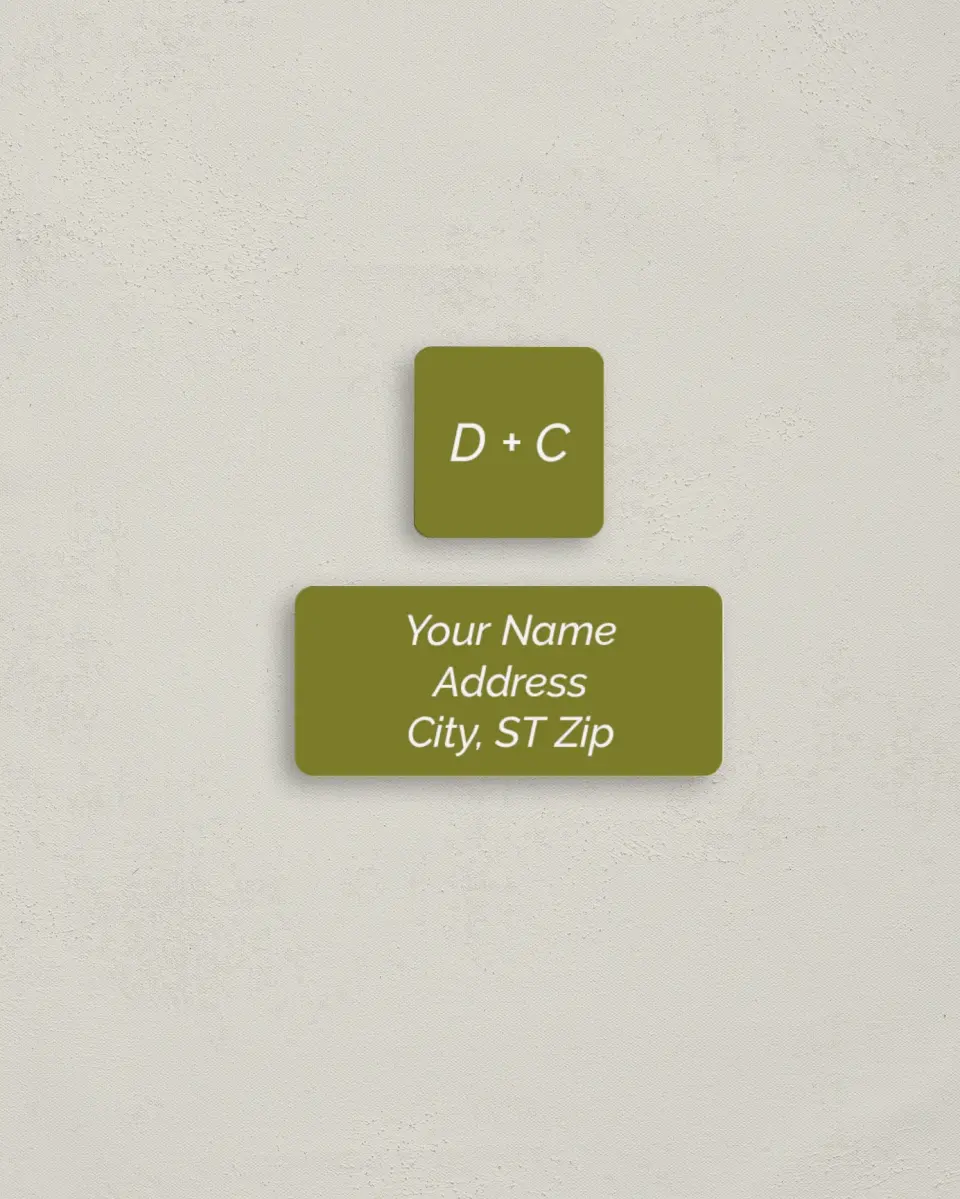This is a 2¼" x 1" Labels; 1" x 1" Seals Return Address Label called Simple Trio printed in full color