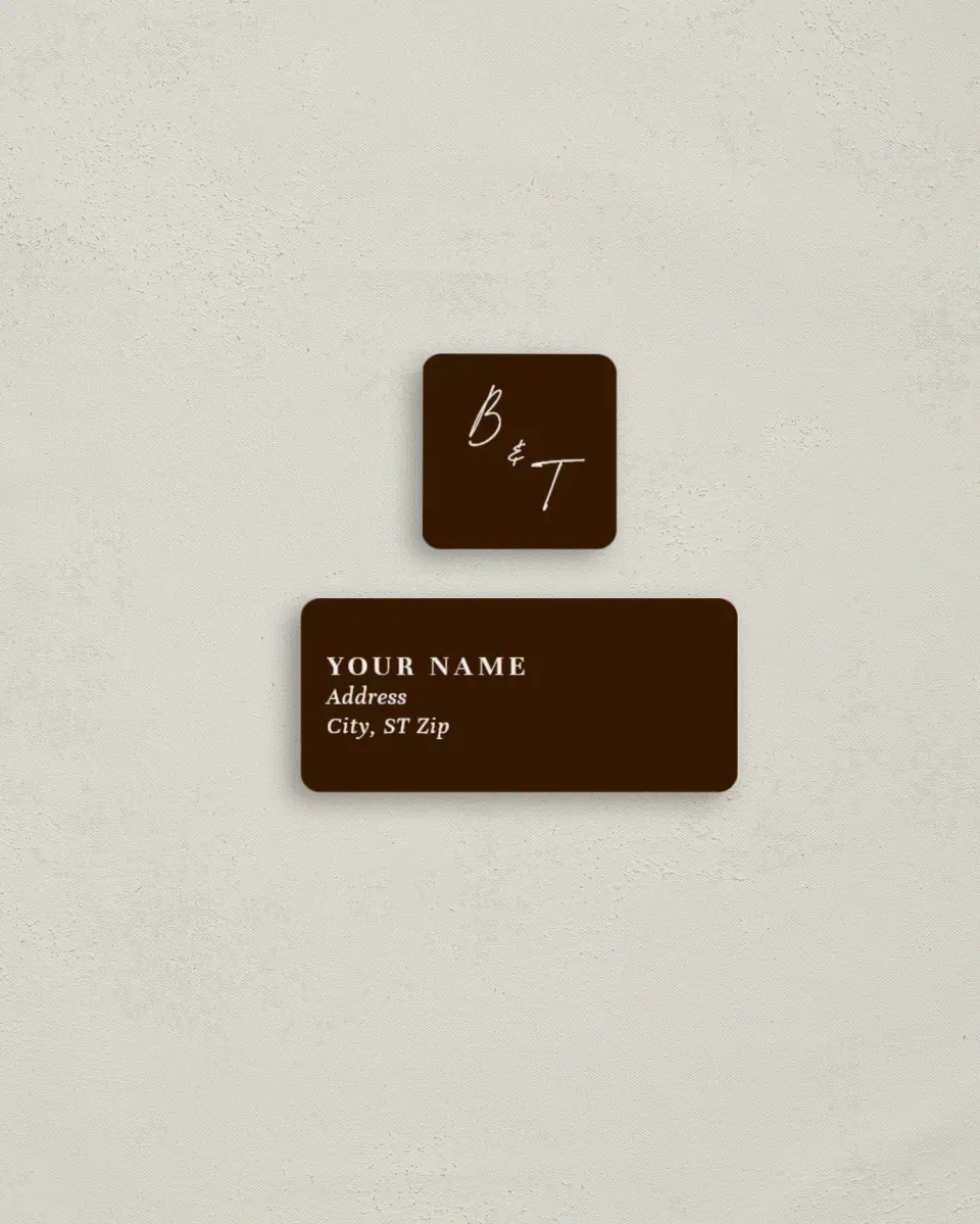 This is a 2¼" x 1" Labels; 1" x 1" Seals Return Address Label called Lovely Bliss printed in full color