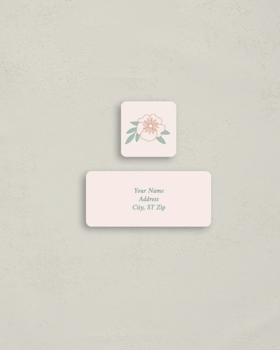 This is a 2¼" x 1" Labels; 1" x 1" Seals Return Address Label called Vintage Dream printed in full color