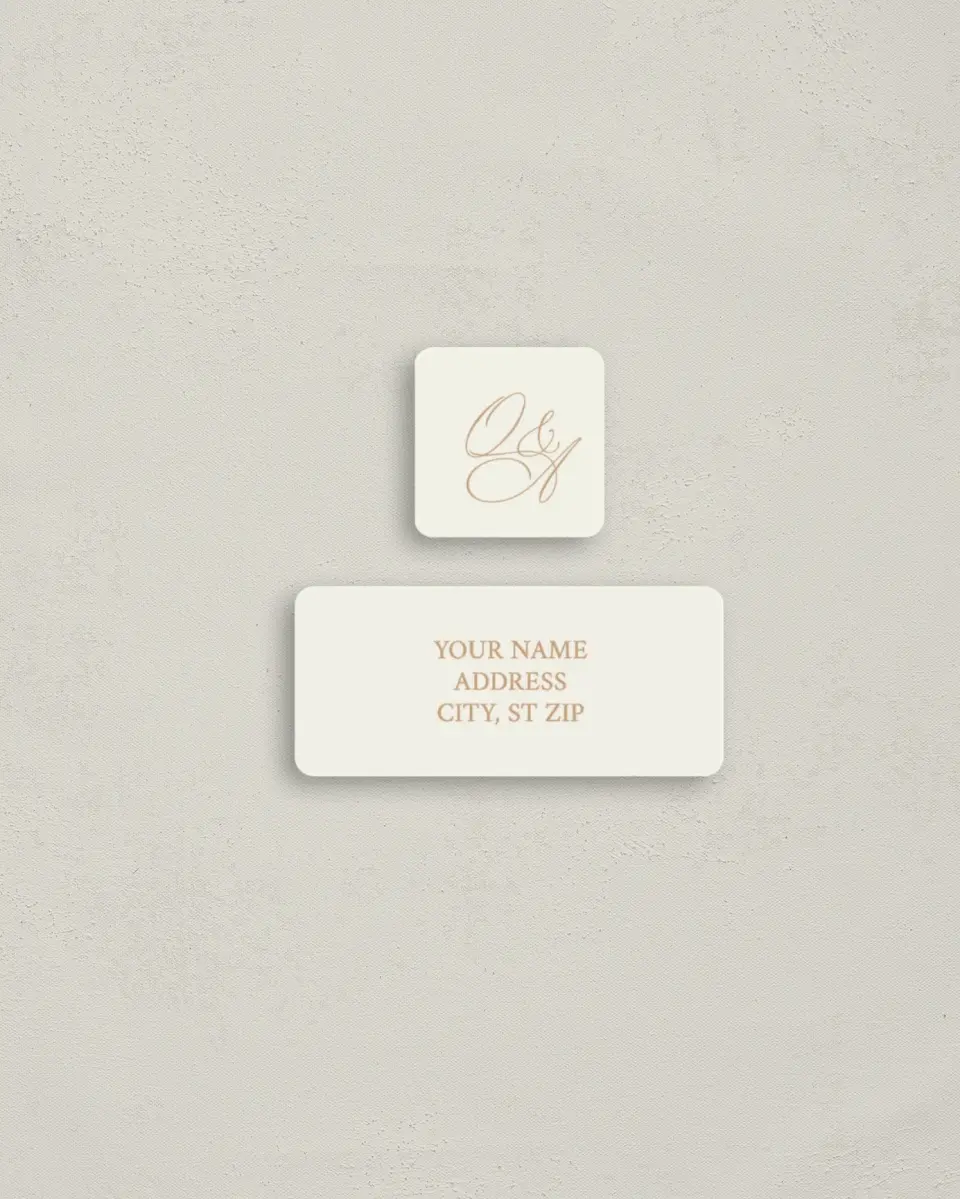 This is a 2¼" x 1" Labels; 1" x 1" Seals Return Address Label called Beaded Veil printed in full color