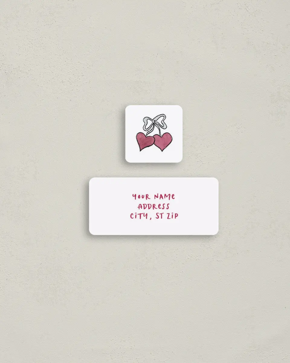This is a 2¼" x 1" Labels; 1" x 1" Seals Return Address Label called Love Dove printed in full color