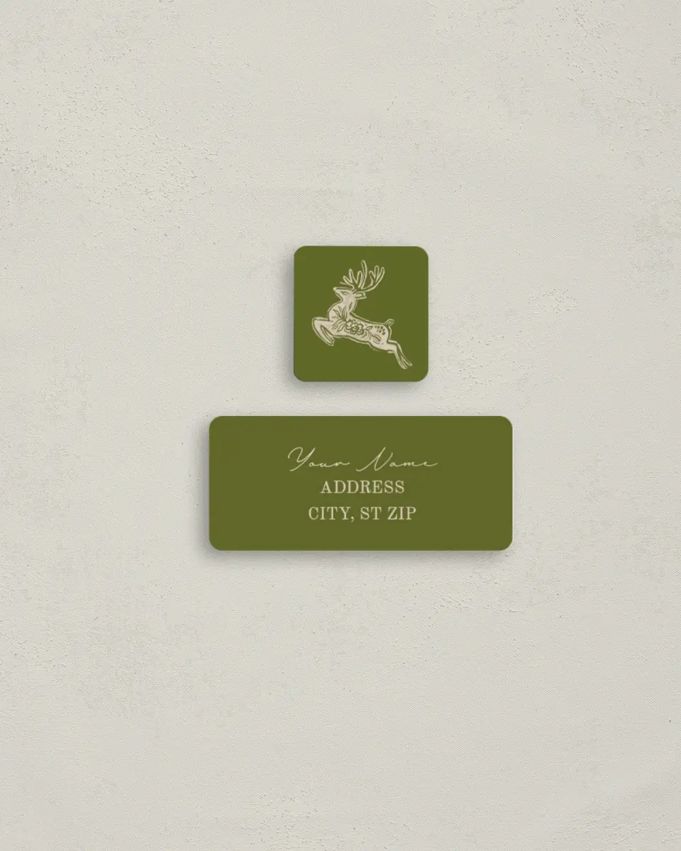 This is a 2¼" x 1" Labels; 1" x 1" Seals Return Address Label called Flora Forest printed in full color
