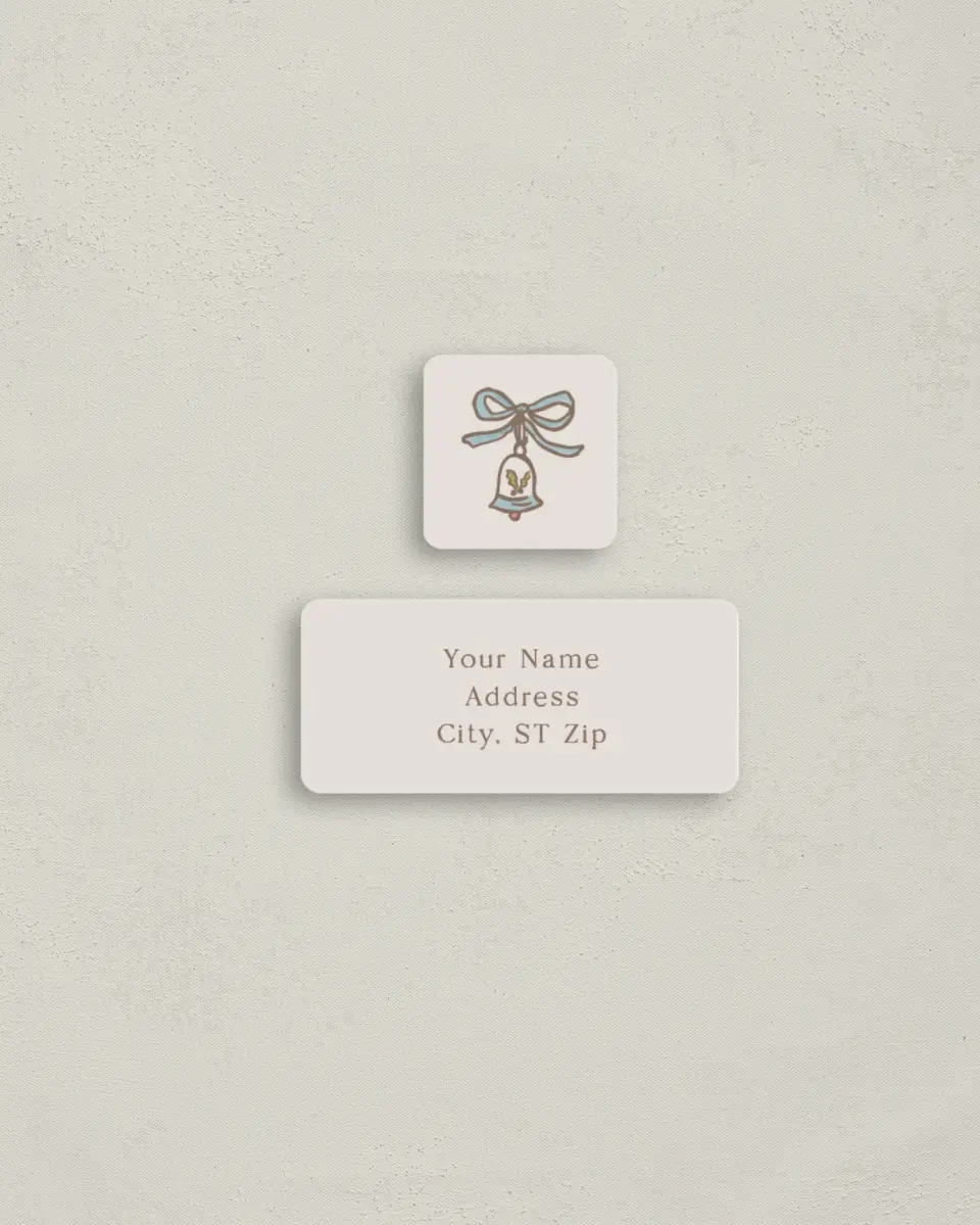 This is a 2¼" x 1" Labels; 1" x 1" Seals Return Address Label called Charming Wreath printed in full color