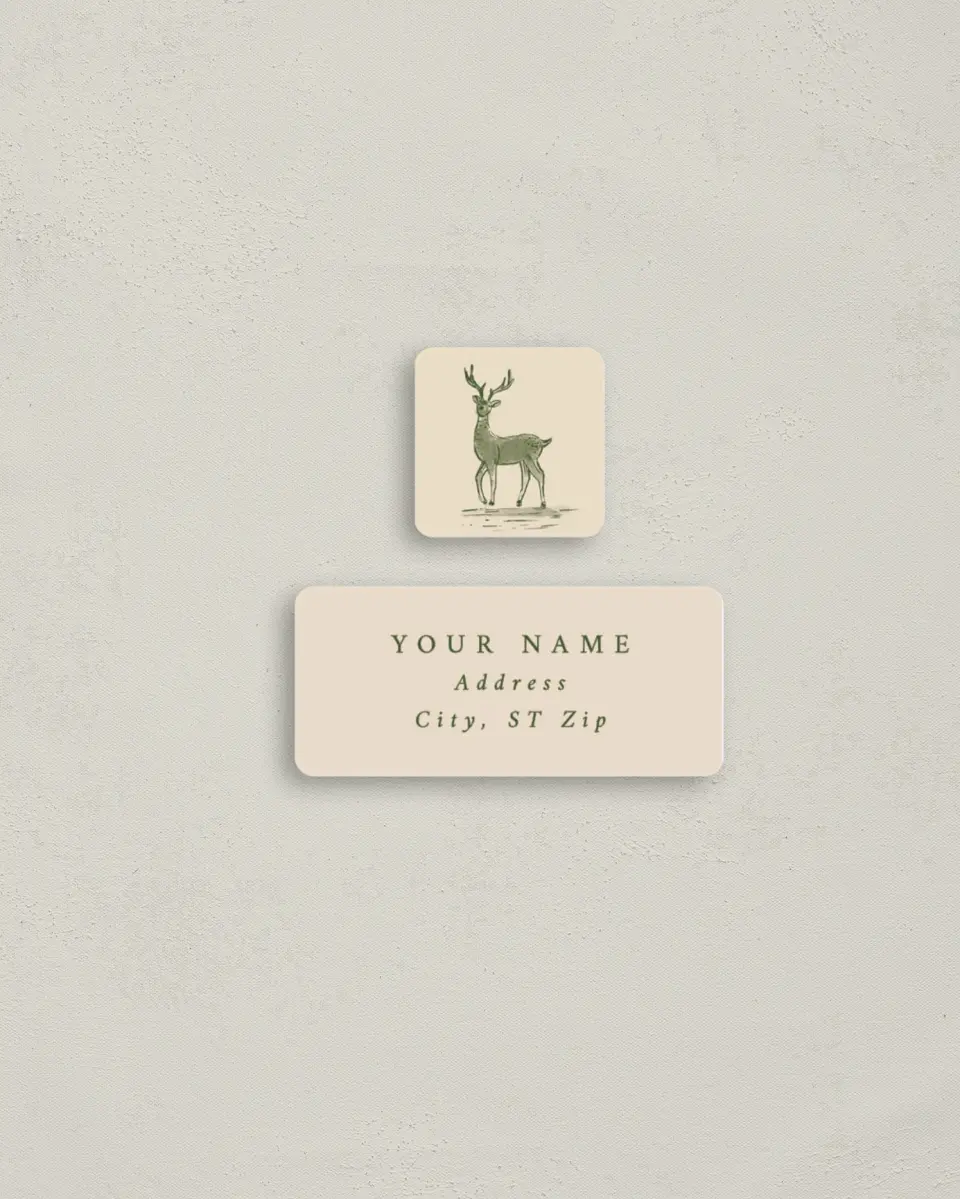 This is a 2¼" x 1" Labels; 1" x 1" Seals Return Address Label called Countryside Toile printed in full color