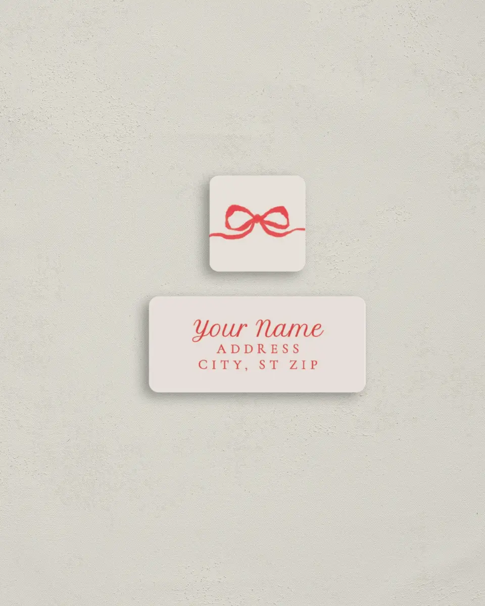 This is a 2¼" x 1" Labels; 1" x 1" Seals Return Address Label called Darling Gingham printed in full color