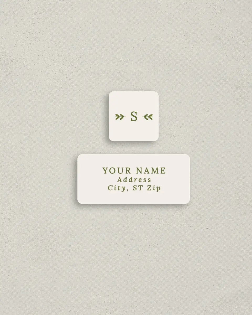 This is a 2¼" x 1" Labels; 1" x 1" Seals Return Address Label called Folksy Floral printed in full color