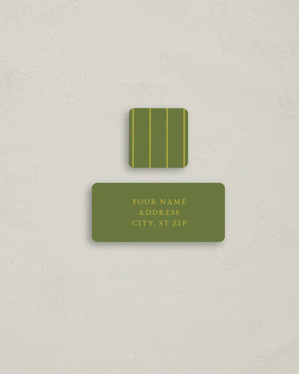 This is a 2¼" x 1" Labels; 1" x 1" Seals Return Address Label called Holiday Ever After printed in full color