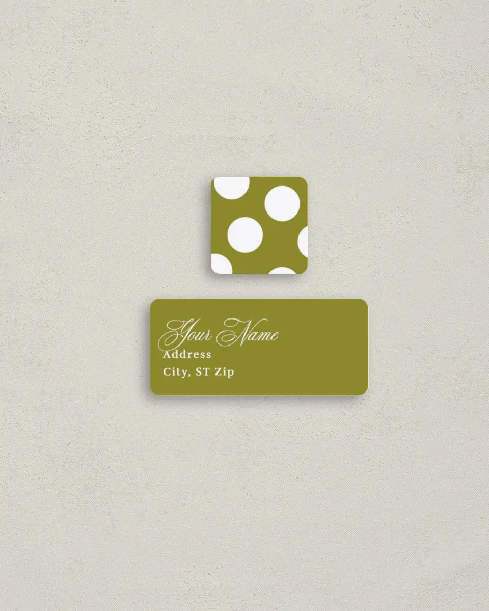 This is a 2¼" x 1" Labels; 1" x 1" Seals Return Address Label called Adoration & Celebration printed in full color