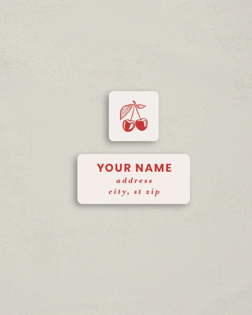 This is a 2¼" x 1" Labels; 1" x 1" Seals Bachelorette Party Accessorie called Cherry on Top printed in full color