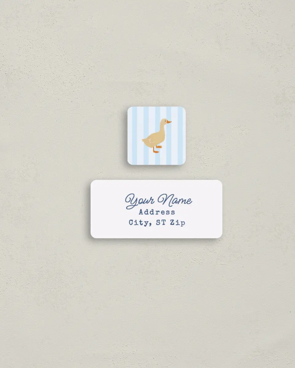 This is a 2¼" x 1" Labels; 1" x 1" Seals Bachelorette Party Accessorie called Little Duckling printed in full color