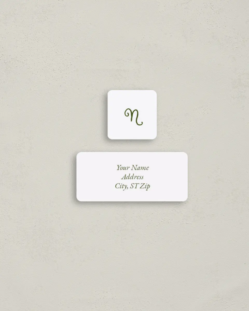 This is a 2¼" x 1" Labels; 1" x 1" Seals Return Address Label called Bows and Holly printed in full color