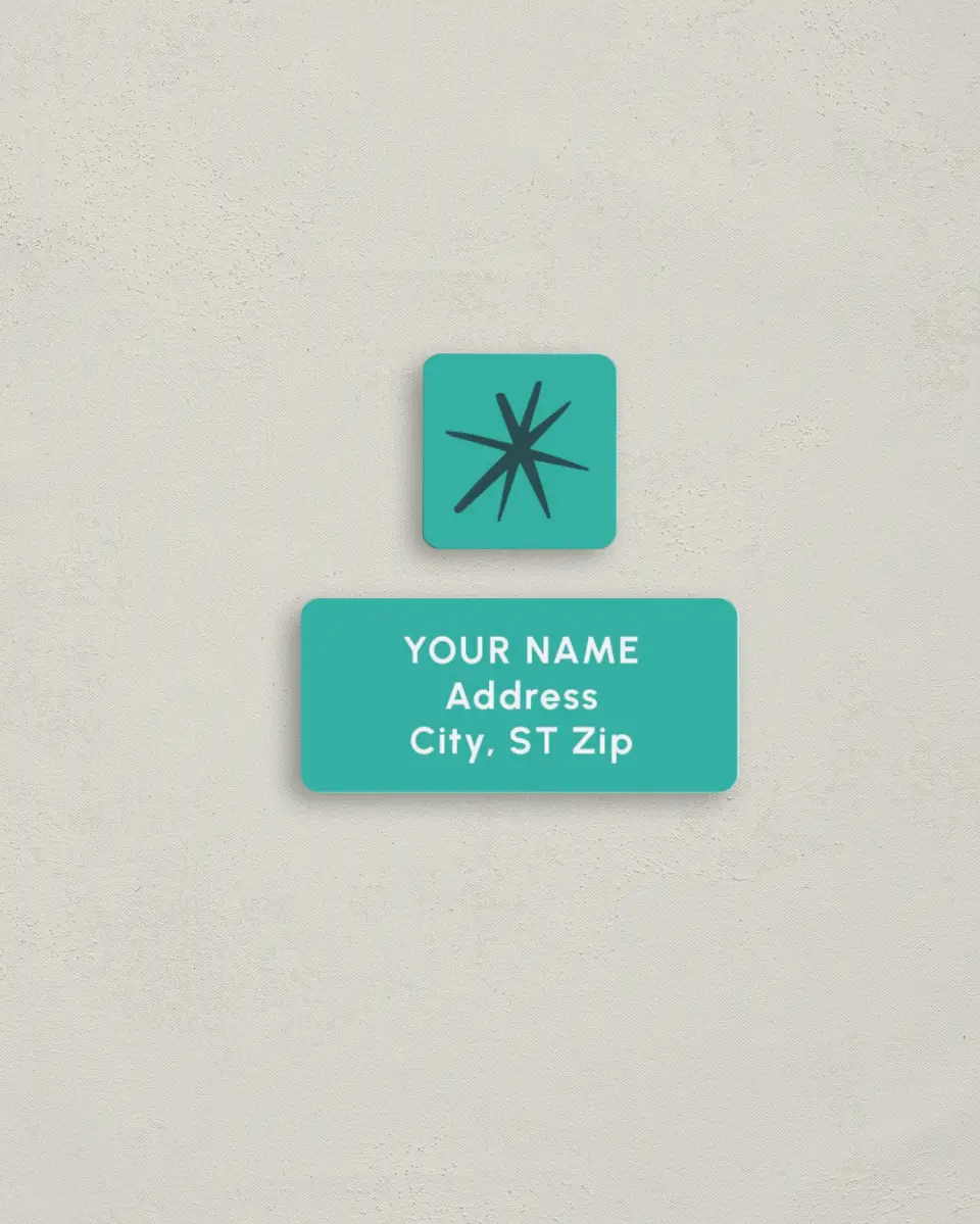 This is a 2¼" x 1" Labels; 1" x 1" Seals Return Address Label called Fa La La Spa printed in full color