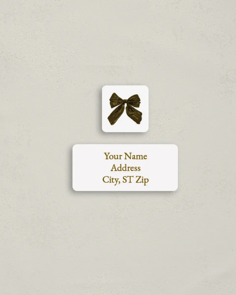 This is a 2¼" x 1" Labels; 1" x 1" Seals Return Address Label called Company Wreath printed in full color