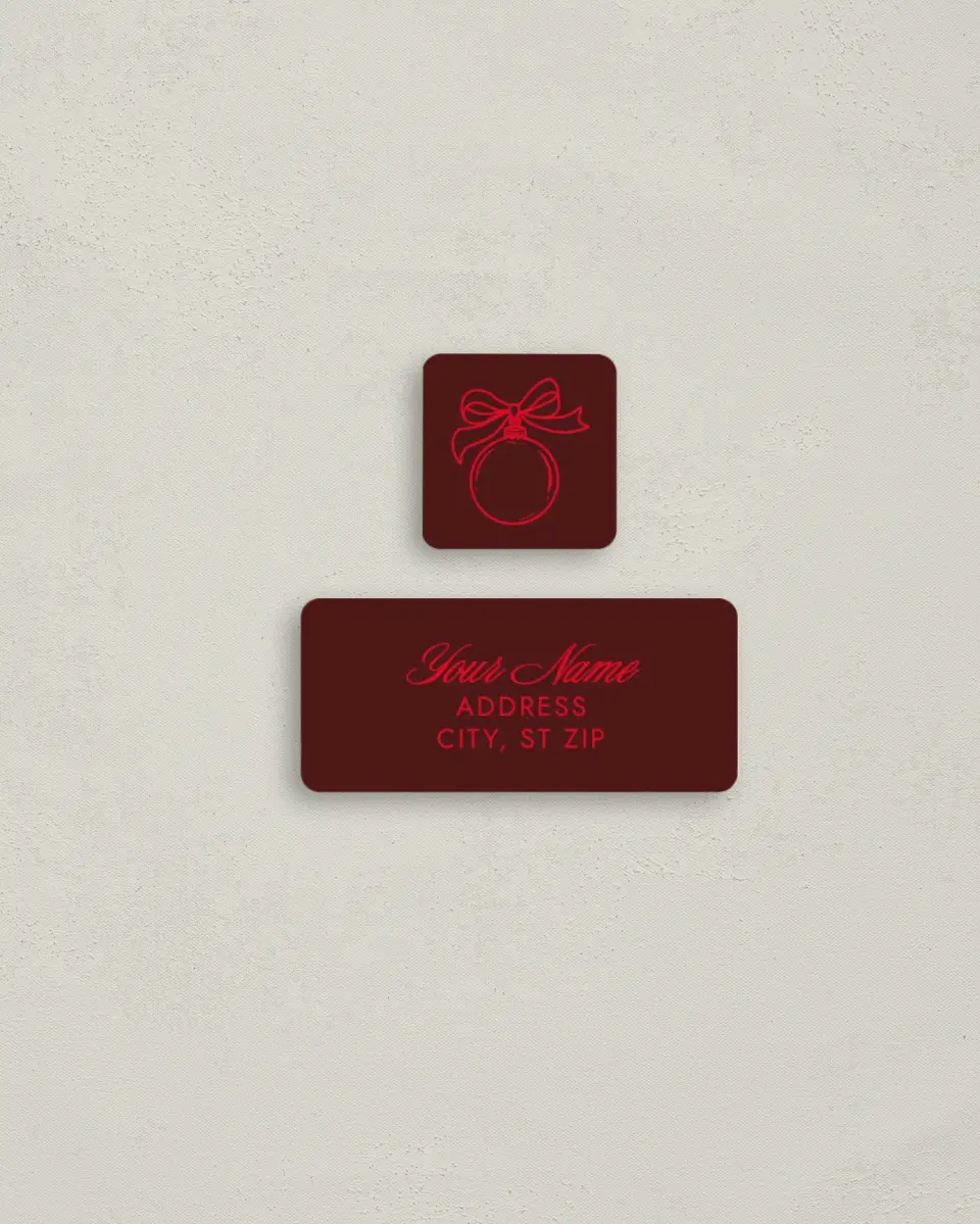 This is a 2¼" x 1" Labels; 1" x 1" Seals Return Address Label called Signature Ornament printed in full color
