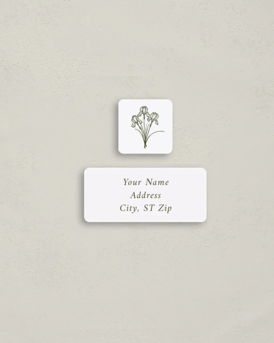 This is a 2¼" x 1" Labels; 1" x 1" Seals Return Address Label called The Georgia printed in full color