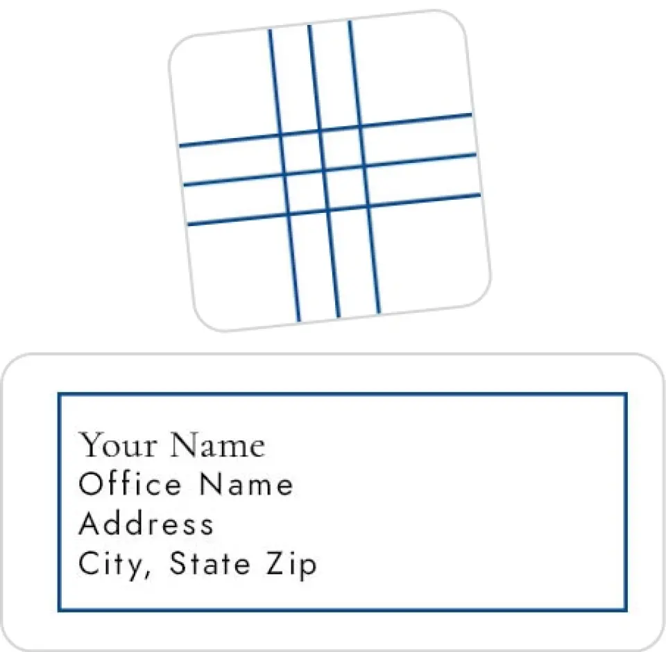 This is a 2¼" x 1" Labels; 1" x 1" Seals Return Address Label called Simple and Streamlined - Blue printed in full color