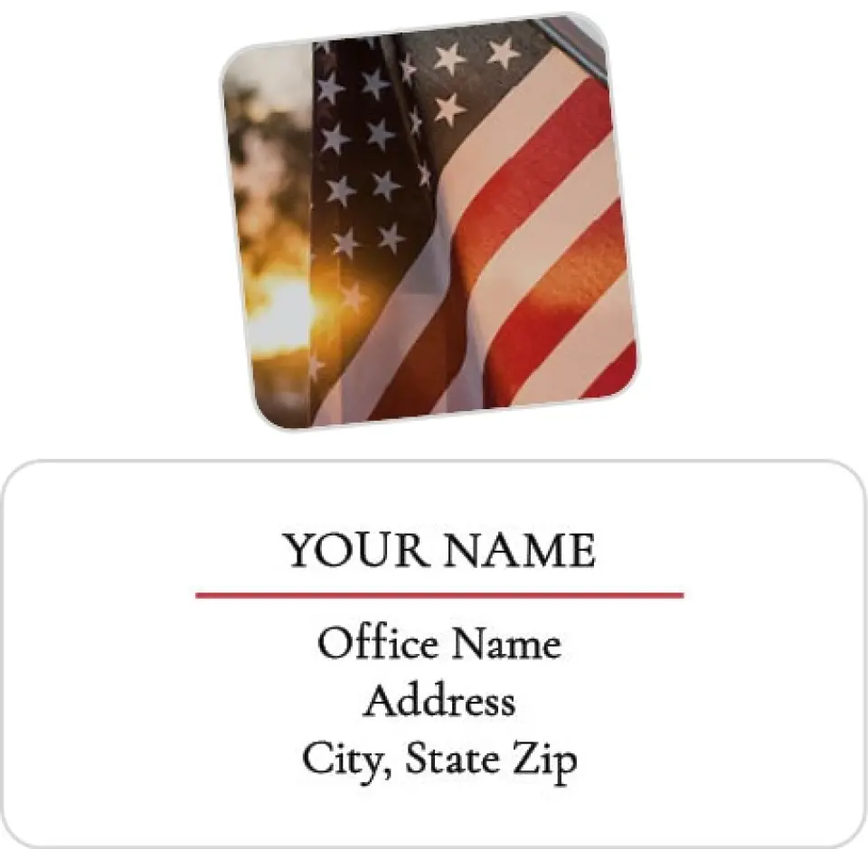 This is a 2¼" x 1" Labels; 1" x 1" Seals Return Address Label called America the Beautiful printed in full color