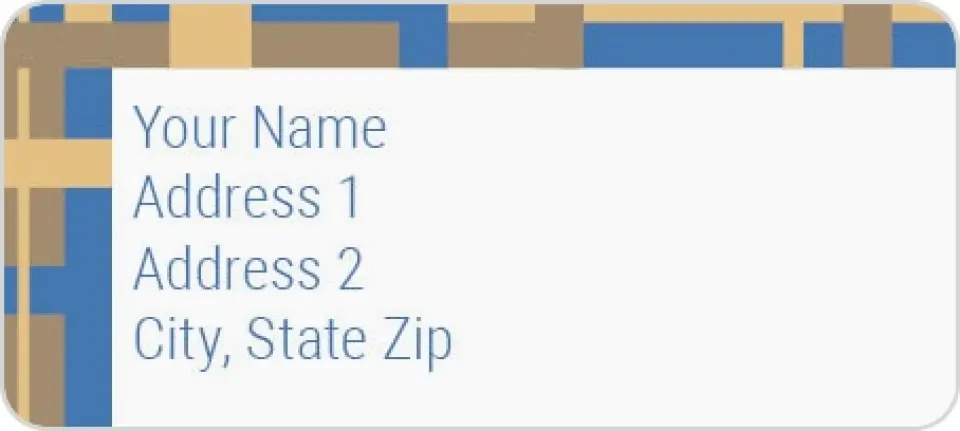This is a 1" x 2¼" Address Label called Modern Home printed in full color