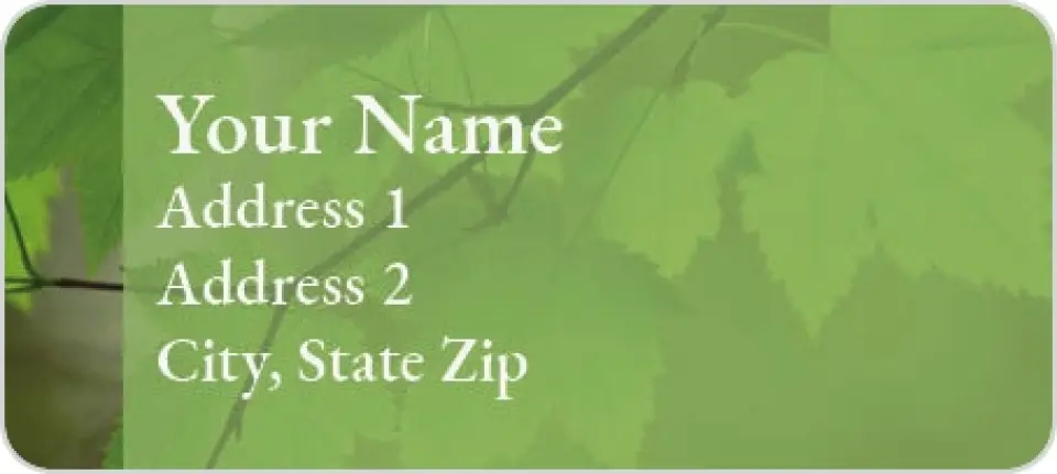 This is a 1" x 2¼" Address Label called Green Tree Branch printed in full color