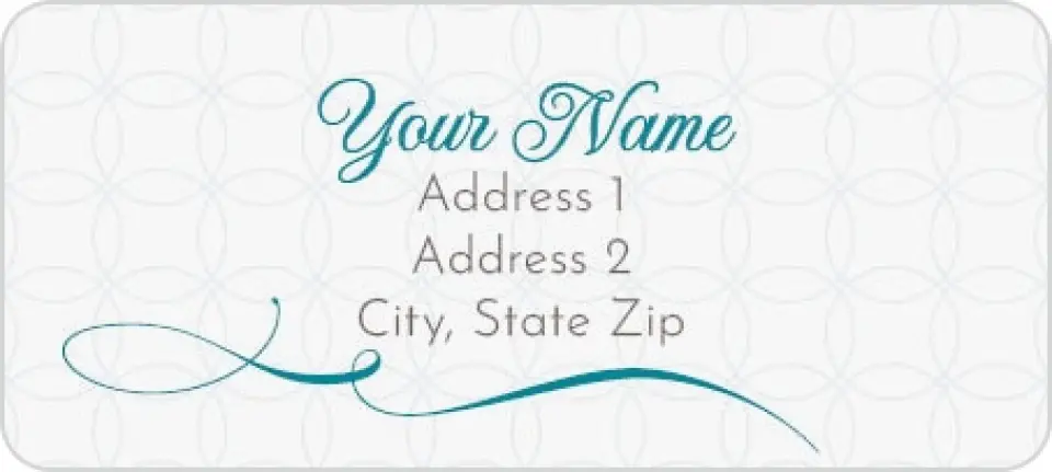 This is a 1" x 2¼" Address Label called Trendy Circle Pattern printed in full color