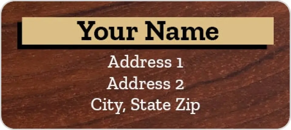 This is a 1" x 2¼" Address Label called Natural Wood Grain printed in full color
