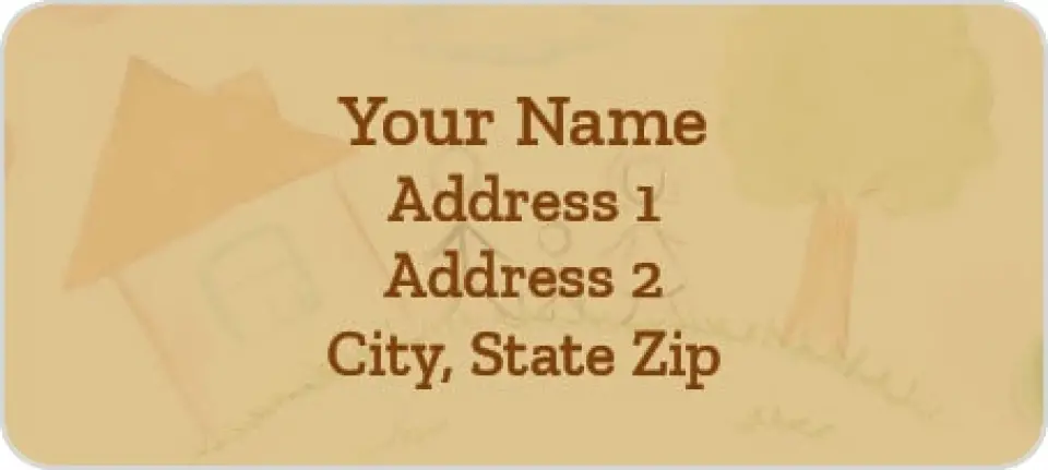 This is a 1" x 2¼" Address Label called Family Fingerpainting printed in full color