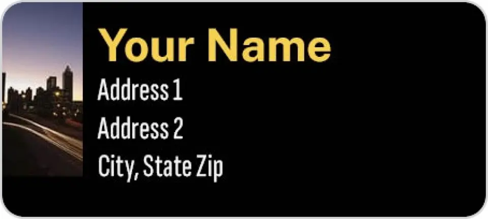This is a 1" x 2¼" Address Label called City Twilight printed in full color
