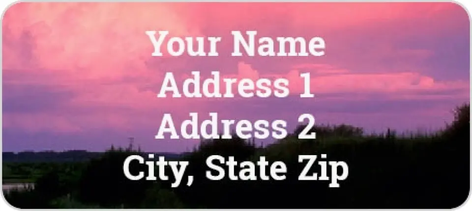 This is a 1" x 2¼" Address Label called Sunset Over Water printed in full color