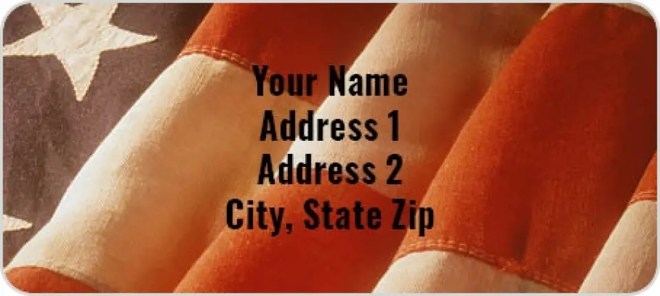 This is a 1" x 2¼" Address Label called Old Glory printed in full color