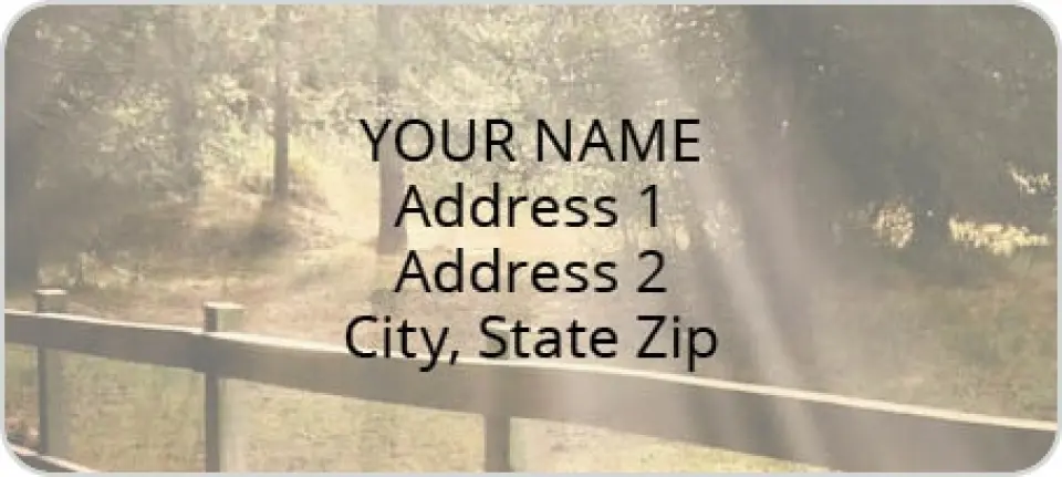 This is a 1" x 2¼" Address Label called Sunlit Trail printed in full color