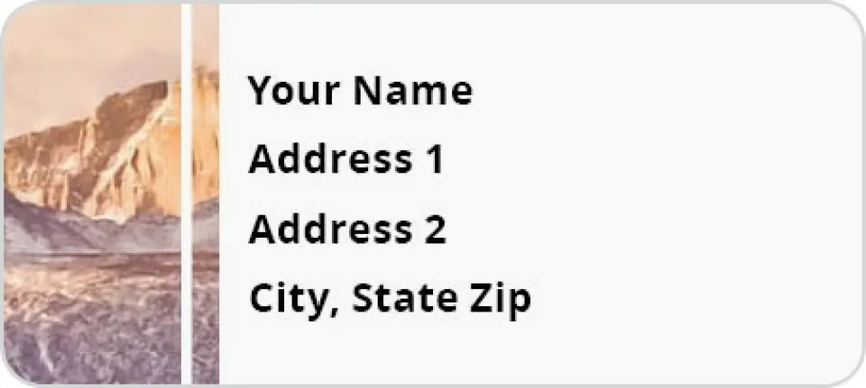 This is a 1" x 2¼" Address Label called Rustic Ridges printed in full color