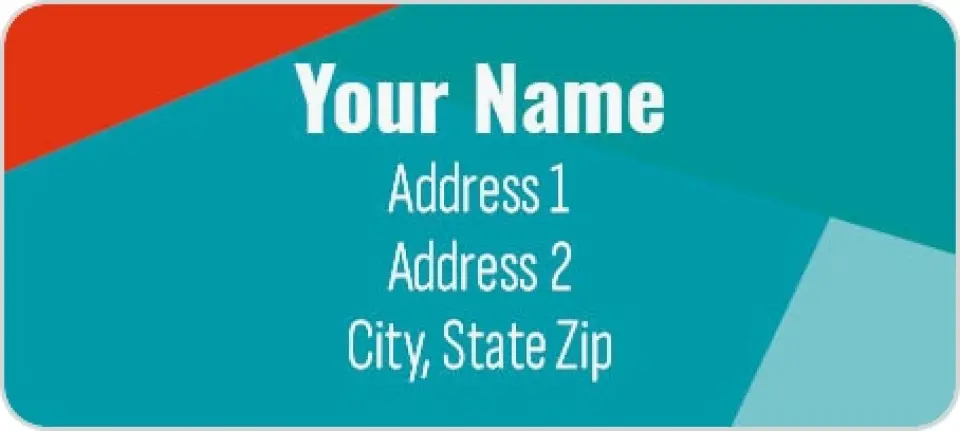 This is a 1" x 2¼" Address Label called Geometric Brand printed in full color